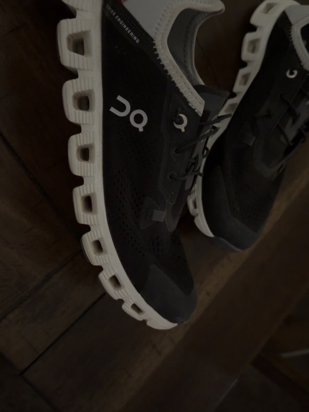 On Running Men's Black and White Running Sneakers